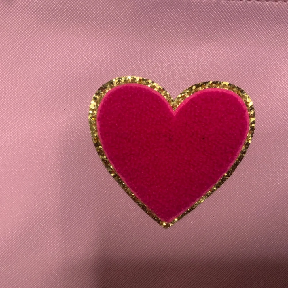 NWT Pink Pencil or Cosmetic Pouch with Heart Patch